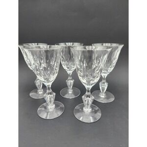 Vtg Tiffin Franciscan Crystal Water Goblets Wine Glasses Jamestown? Set Of 5